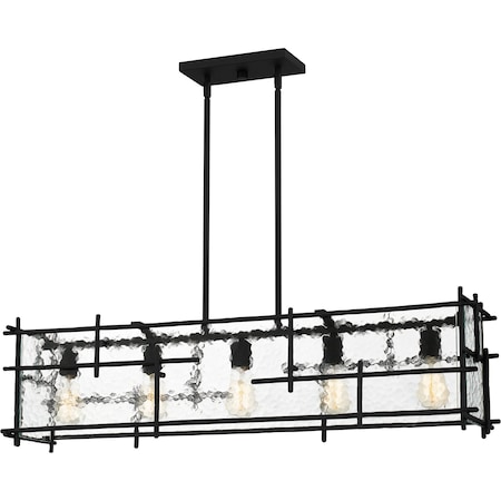 Quoizel Daphne Linear Chandelier 5 Lights Matte Black DPN538MBK